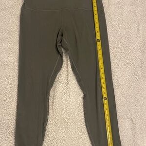 Lululemon Wunder High Rise Tight Leggings Dark Olive Green Size 16